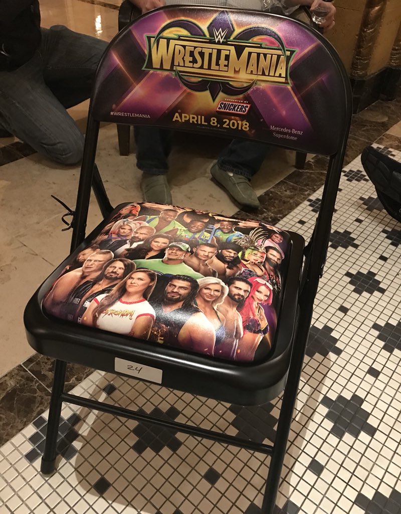 PrichardShow's tweet photo. We are giving away a signed poster from our sold out Something to Waffle show AND a special edition #WrestleMania chair!

🚨➡️TO QUALIFY: comment, like &amp; retweet this tweet! A winner will be announced next Friday! https://t.co/H2EGt4Dqu3
