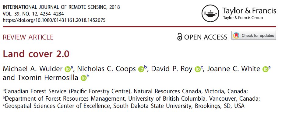 mikewulder's tweet photo. A short, sweet, digression on #landcover, then & now. 191 references later, paper grew from initial plan!
Free & #opendata, analysis ready data (#Landsat!), high performance computing, & new data processing / analysis options. #LandCover2.0
#OpenAccess: https://t.co/frpVddpyKC https://t.co/LQiqzq7DIi