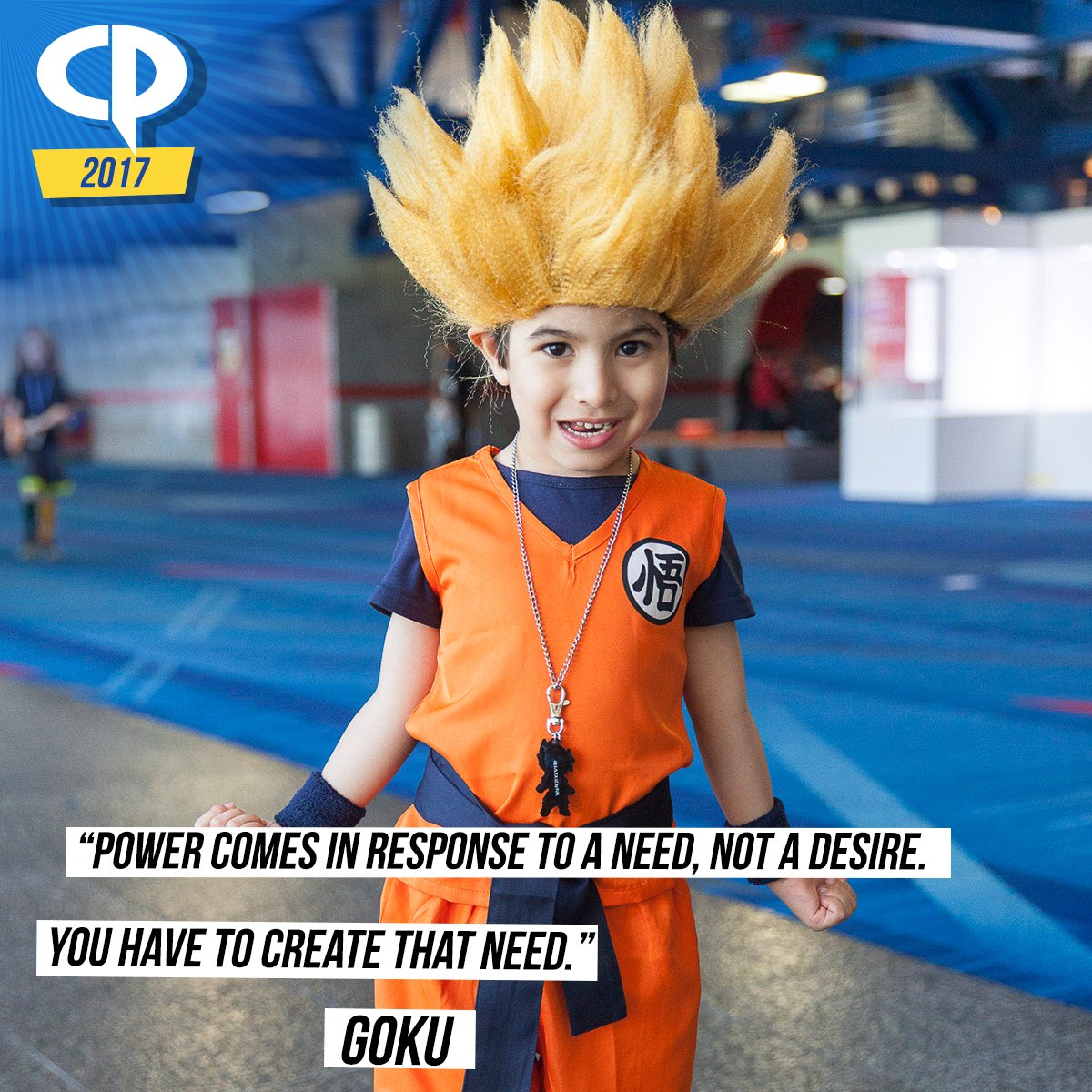 Comicpalooza's tweet photo. Words to live by from #Goku! Passes for #CPX2018: https://t.co/0YHxYN9jTD Visit website : https://t.co/qPArviuN2j #Comicpalooza #CP2017 #MotivationalMonday #Dragonball Photo by @Locutus3d https://t.co/Nzffdt3nIf