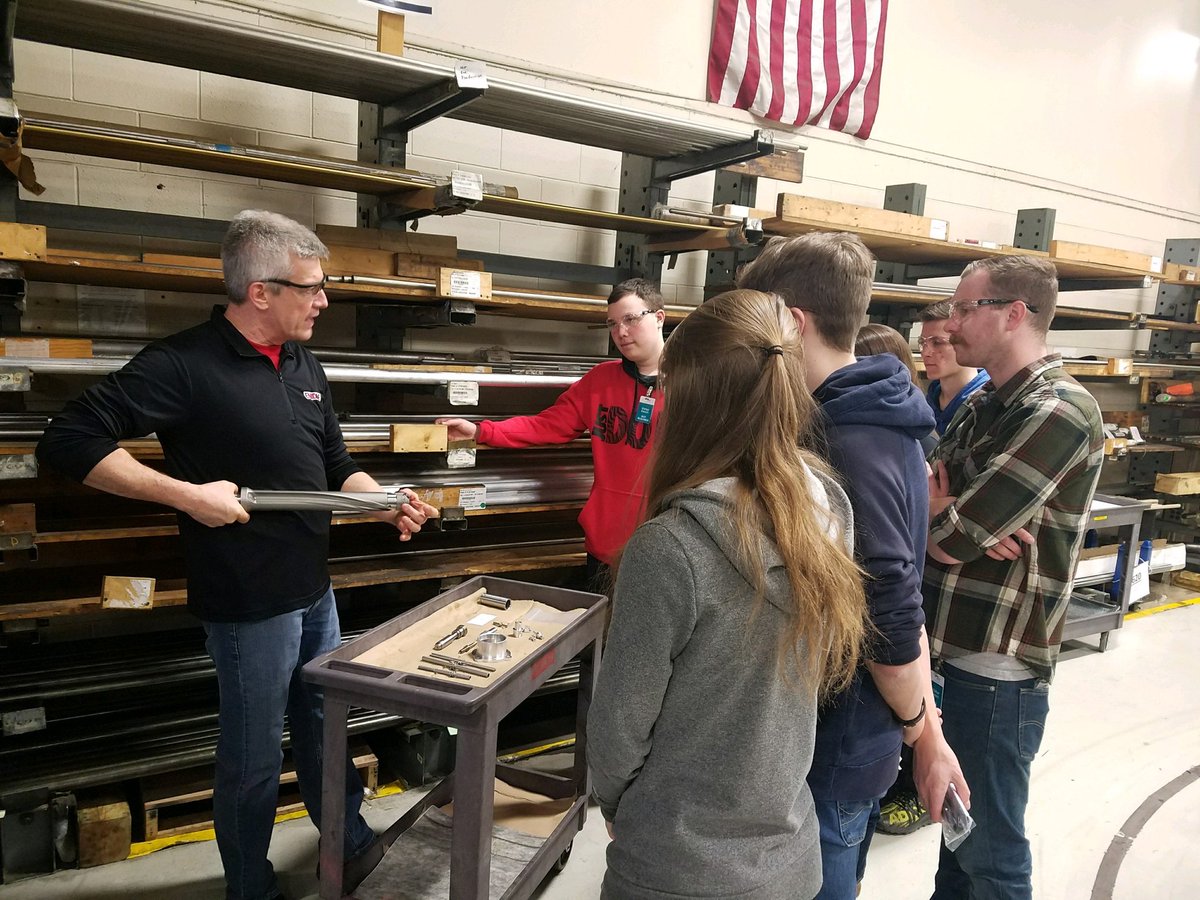 SHSTechClub's tweet photo. Just a few looks from the field trip on 3/23. Took a visit to ITT and we were able to build shock absorbers and learn about the machining process. Look interesting? Join our CIM class next year for a chance to embark on a similar experience! @Mr_Taber1353 @StarpointCSD https://t.co/UnFwglU7MJ