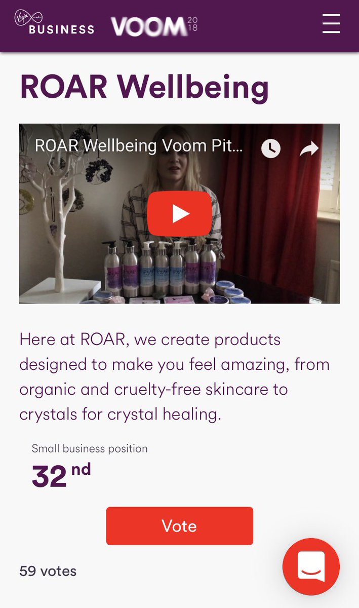 ROAR_Wellbeing's tweet photo. #ethicalhour I need your help! My handmade #vegan #organic and #crueltyfree skincare brand is competing in Voom, a Virgin pitching competition. We need as many votes as possible, so please please vote for an ethical business to help us reach our dream! https://t.co/wQv3NnT5OW https://t.co/v0zmH9TIat