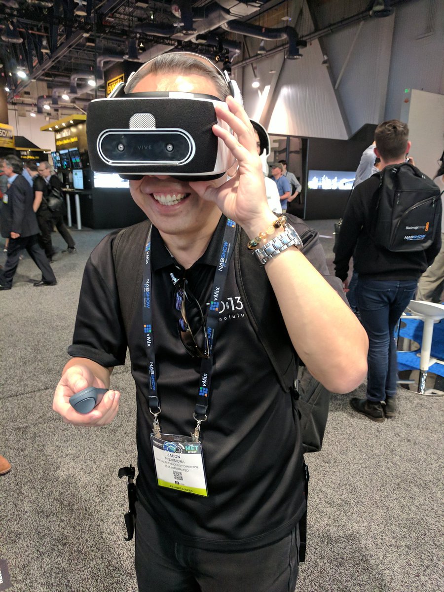 elaineluyi's tweet photo. "This is crazy cool!!" @jnishimura kept saying this when watching the "Whaley Rap Concert" #8K stereo video, shoot by #Obsidian R from @KanDaoVR and played by @VisbitInc 8K VR Player. We always love to see people starts to like VR after watching premium quality content! #NABShow https://t.co/lAU6bacUFI