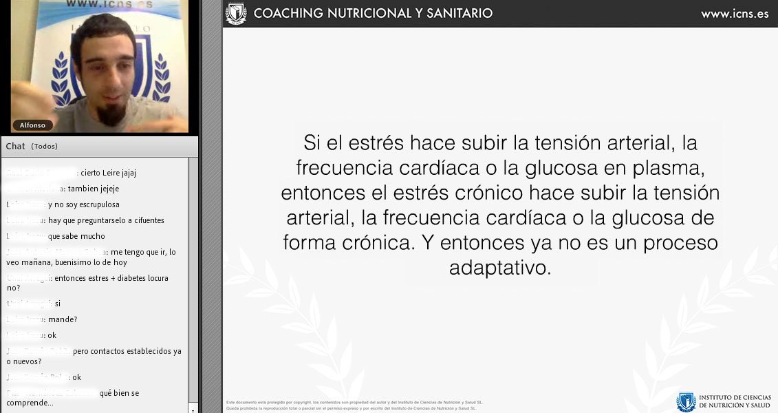 En clase de Coaching: diferencia entre estrés agudo y estrés crónico.
