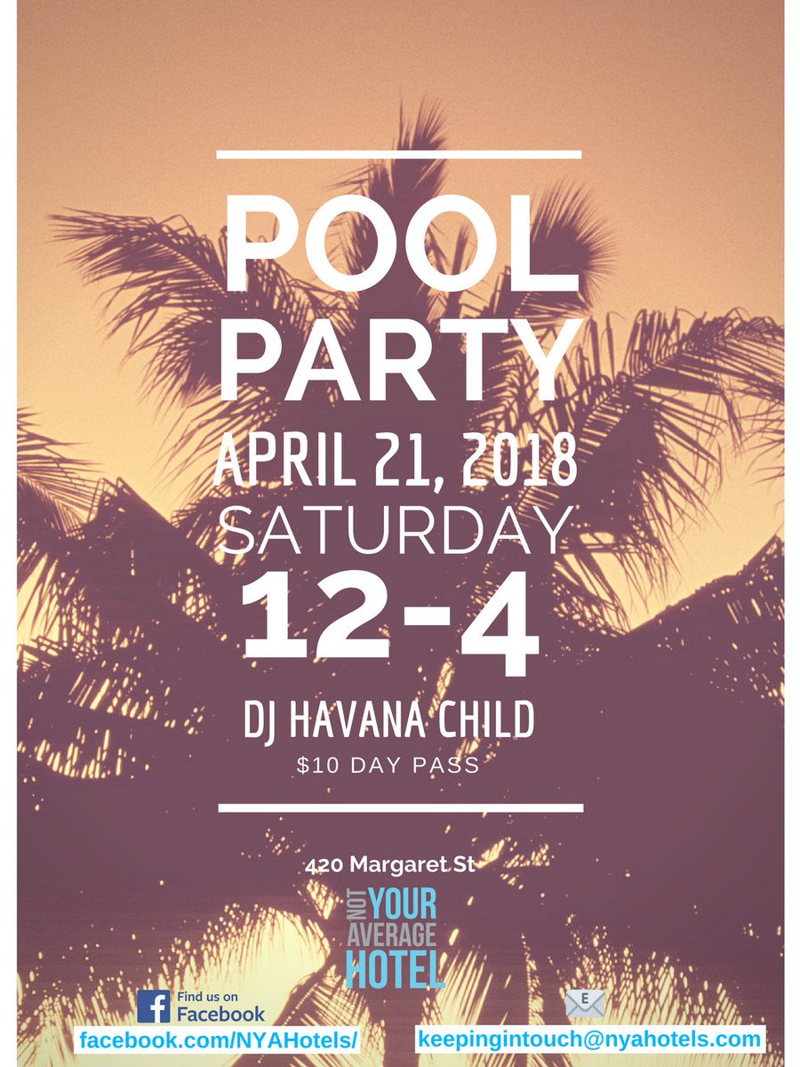 nyahotels's tweet photo. Come hang out at NYAH for a #PoolParty https://t.co/D7IAPY9wQ0