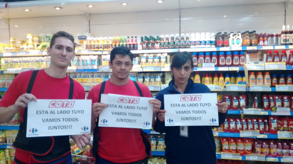 @RamonMuerzaSEC <a href="/SubOrganizacion/">jose medina</a> <a href="/aldecoto/">alberto aldeco</a> <a href="/villagra1978/">alberto villagra</a> <a href="/amadomario/">Mario Amado</a> <a href="/GustavoINCSA/">Gustavo D Bustamante</a> Coto apoya a todos los trabajadores de Carrefour # NO a los despidos#