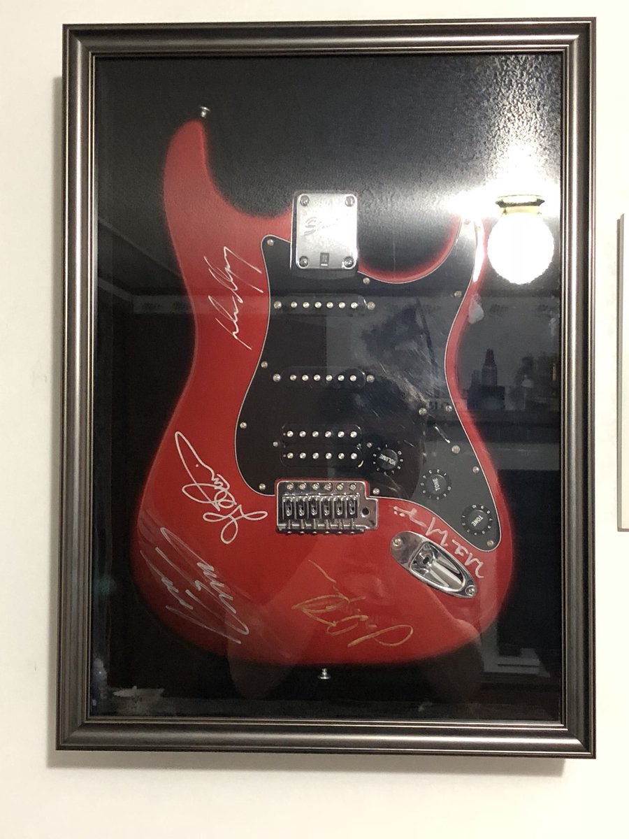 Jordan_SL19's tweet photo. @JPetrucci got this signed on the images and words tour and I did some work to it and had it custom framed. This was my first electric guitar and I was inspired to buy it from listening to you play so I had to have it framed. https://t.co/Ty0hM0gu8i