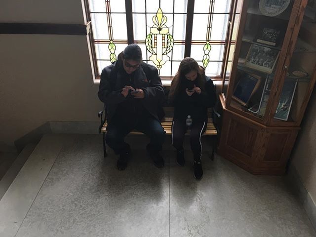 SirJamesWhitney's tweet photo. This is a beautiful, _old_, building; sometimes it’s tough to find a wifi signal. You can usually tell where the strong signals are, though.... #followthestudents📱 #sjw https://t.co/sfdcmMabZN https://t.co/rPy6ojVtfx
