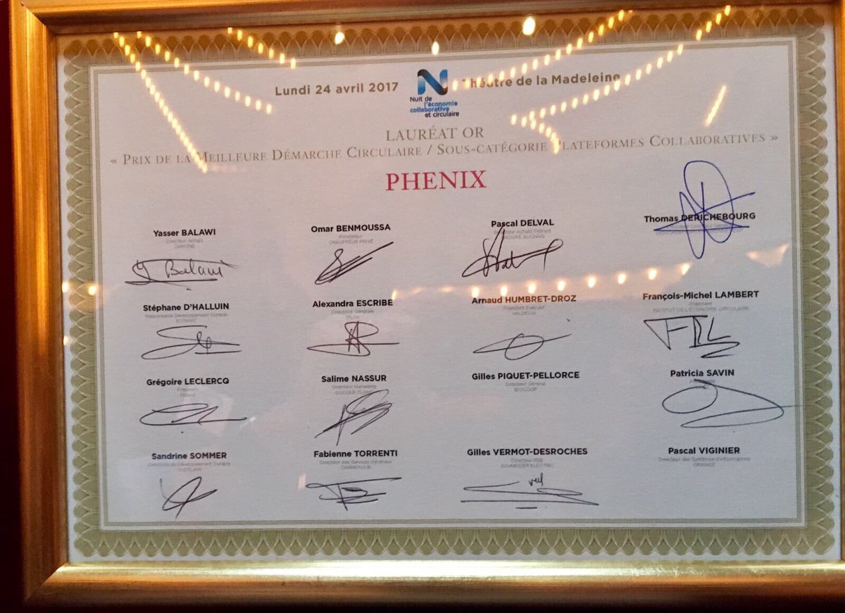 C'était il y a un an : la #NECC 2017 où nous avons eu le plaisir de recevoir la médaille d'or 🏅🏆de la meilleure démarche circulaire ♻️ dans la catégorie "Plateformes utilisateurs" à la <a href="/NuitECC/">NECC</a> !
==> Bravo aux nouveaux lauréats de la #NECC2018 !
#EconomieCirculaire #GreenTech