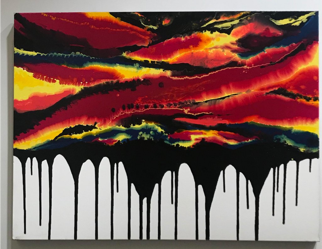 This months #ArtatAloft is a landscape from Christie Miga's "La Femme Fondue" series on display at the #AloftOrlando.