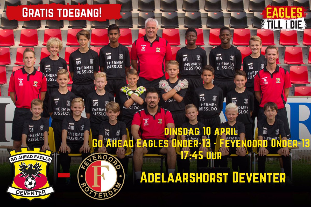 ⚽️ | Morgen is het niet alleen Matchday voor de hoofdmacht, maar ook voor de Onder-13!

In de kwartfinale van de KNVB Beker treft de ploeg van Uğur Yıldırım in De Adelaarshorst topploeg Feyenoord.

Namens de spelers: komt allen! #gaefey #beker