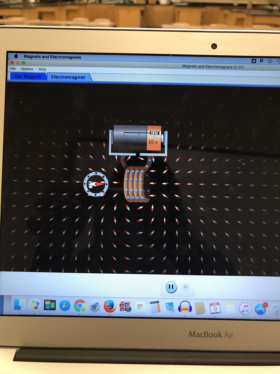 FeineisPhysics's tweet photo. Using @PhETsims to explore open and closed circuits, magnetic fields around permanent magnets, and the magical relationship between them. #iteachphysics #NGSSphysics #bsd220 where do electrons come from? They were already there! https://t.co/Jyh0PEuLbE
