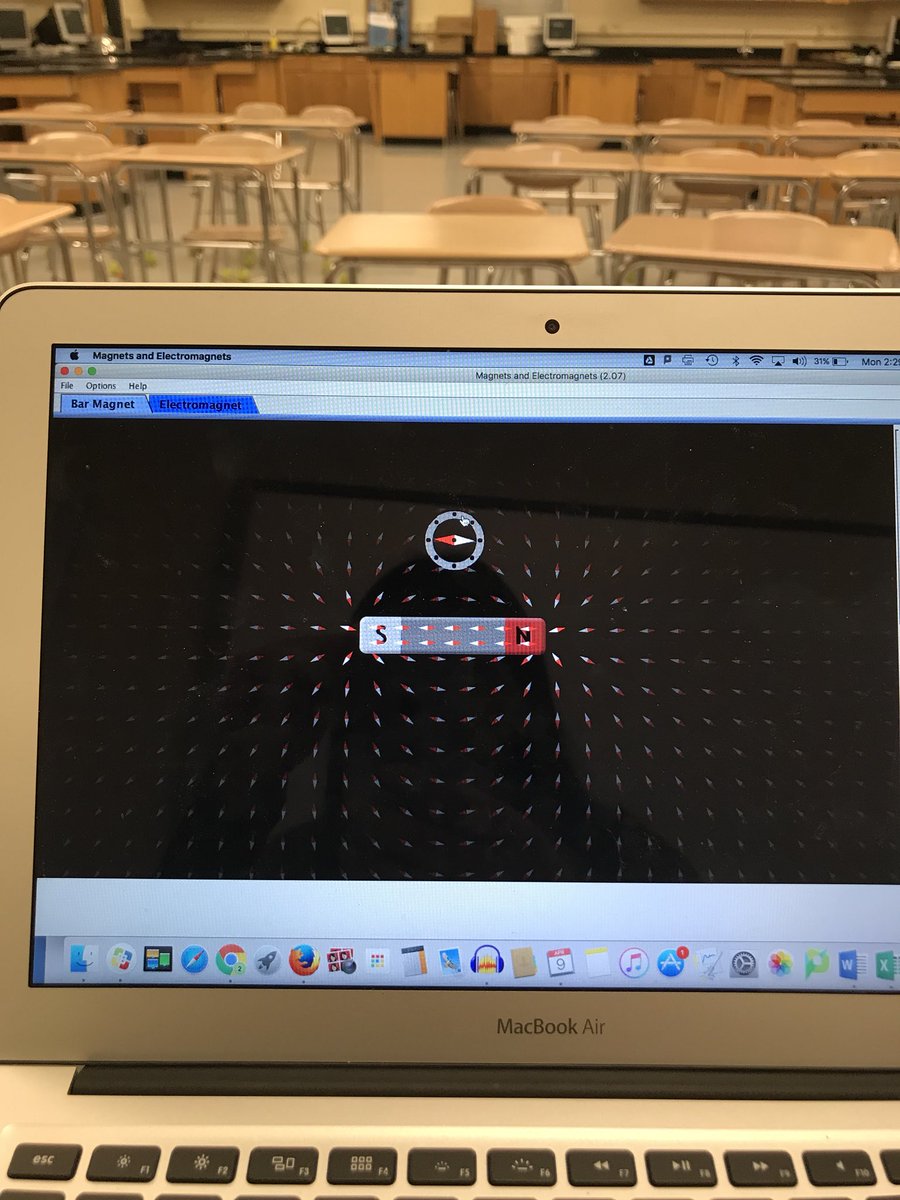 FeineisPhysics's tweet photo. Using @PhETsims to explore open and closed circuits, magnetic fields around permanent magnets, and the magical relationship between them. #iteachphysics #NGSSphysics #bsd220 where do electrons come from? They were already there! https://t.co/Jyh0PEuLbE