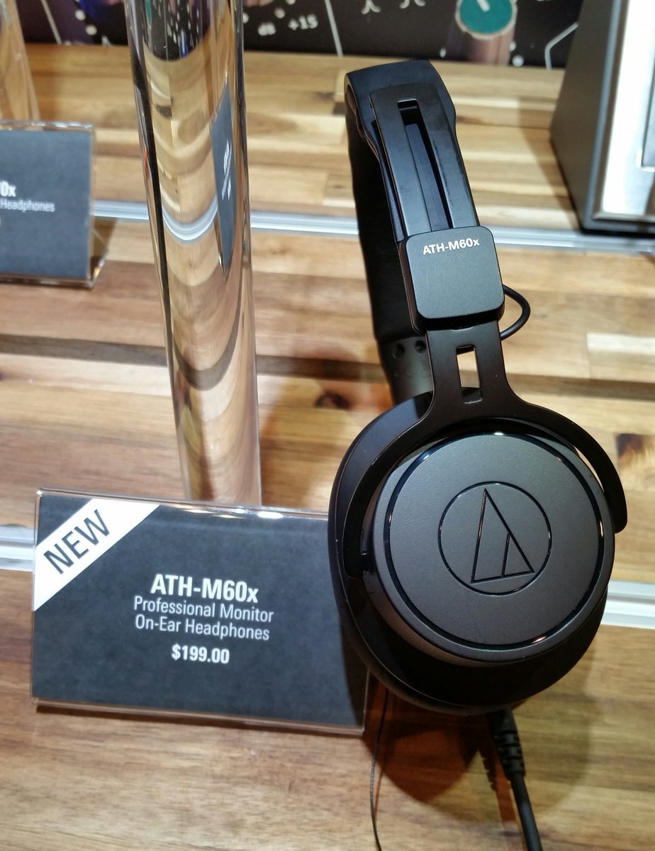 USAudioTechnica's tweet photo. Introducing our ATH-#M60x On-Ear Professional Monitor #Headphones! They utilize the same driver as the #M50x and are designed for studio, #broadcast, and mobile applications. See them for yourself at the @NABShow or learn more online: https://t.co/16YFtp926U #NABShow #ATHM60x https://t.co/PDJ5vigh1N