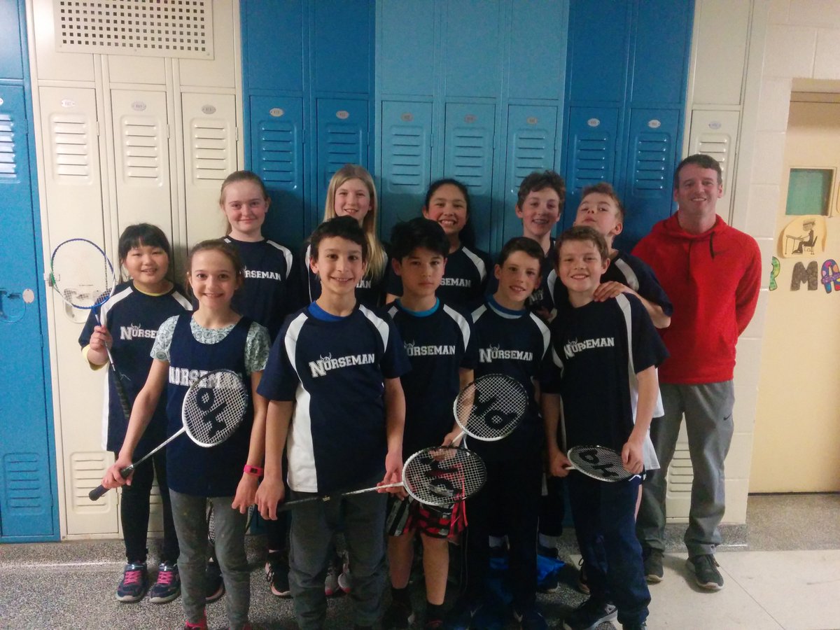 Grade 6 Badminton team came first at the tournament on Friday. Congrats team! cc @NorsemanTweet