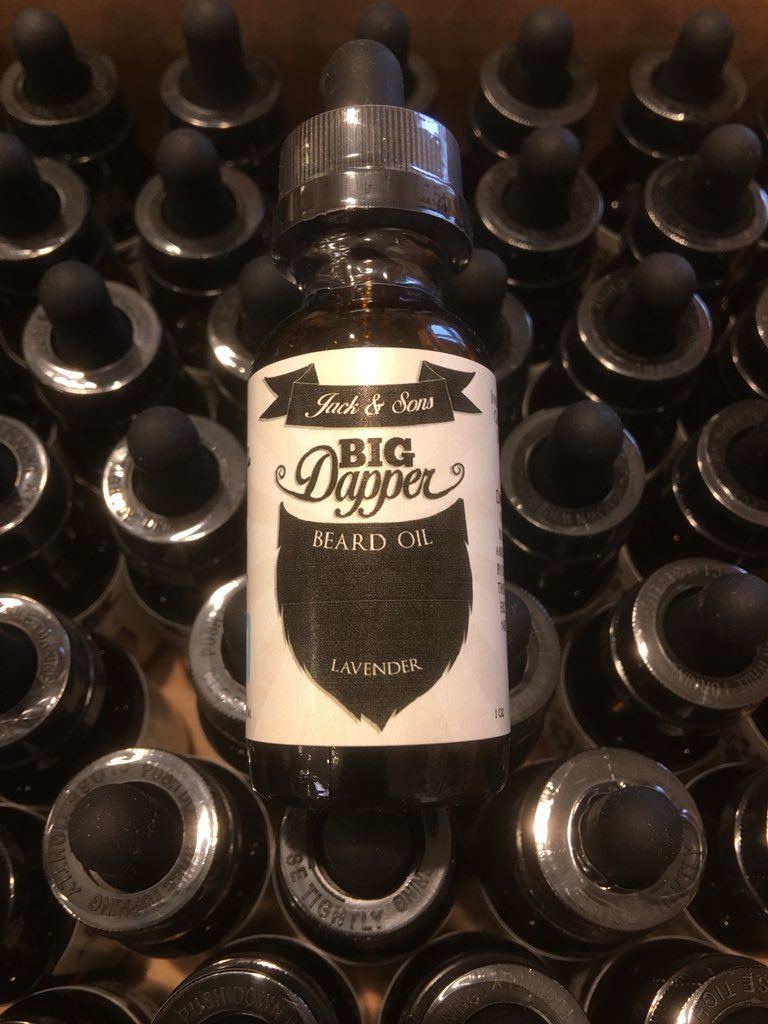 JackNsonsbarber's tweet photo. We finally have our own product line.. Jack and Sons Big Dapper Beard Oil. First 50 bottles in so come and get a bottle. 2 more scents coming soon! https://t.co/jiGsLuANWH