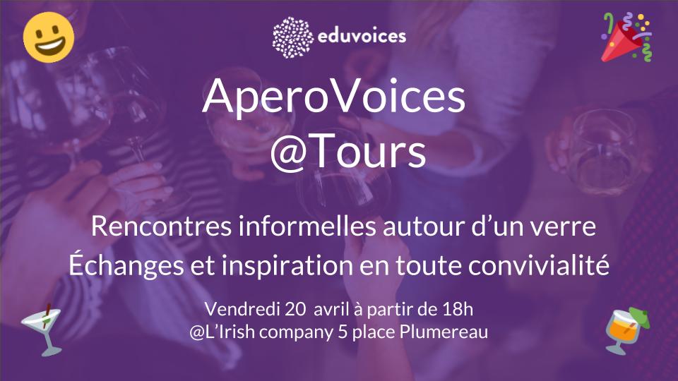 BFaligand's tweet photo. #aperovoices
⌚️à partir de 18H
📆le 20 avril 2018
🌍l'Irish Company place Plumereau #Tours
rencontres convivialité et bonne humeur
échanges et inspiration
cc @coccimath @CATHELIN4 @eduvoices @Celiamagdeleine @YannCoudreau https://t.co/Bu4GQqv7xr