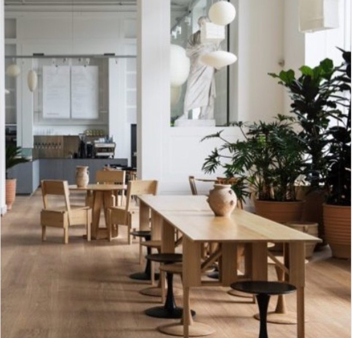 DzineLondon's tweet photo. #Artist #DanhVo has furnished the new #Kafeteria at the State Museum of #Art, #Copenhagen. Now you can enjoy your #coffee sitting on “#Trissen” #designed by #nannaditzel, produced by @snedkergaarden, #photo #ElizabethHeltoftArnby. #furniture, #danishdesign. #StatensMuseumforKunst https://t.co/Rvc58V6YIP