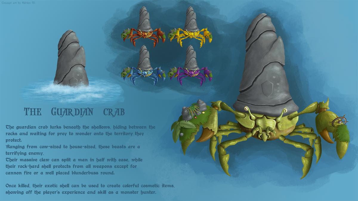 Fan-made mini boss concept called The Guardian Crab! What do you think?  #SeaOfThieves via /u/xLegendCry