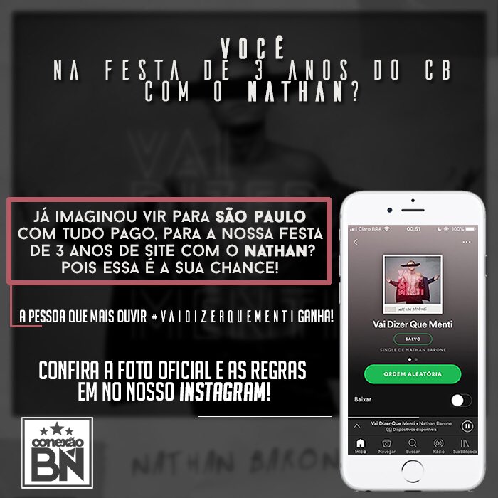 sitecbarone's tweet photo. [PROMOÇÃO] VOCÊ EM UMA FESTA COM O NATHAN BARONE E TUDO PAGO? 😱💥
É isso mesmo, iremos completar 3 anos de site e pra comemorar, daremos uma super festa e vamos trazer uma pessoa de QUALQUER lugar do Brasil!
Confira as regras no post em nosso Instagram: https://t.co/BFGcaapxr9 https://t.co/8tKo2mUo2N