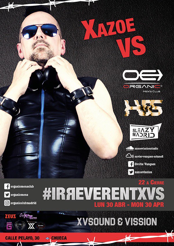 Organicmens's tweet photo. El increible @xazoevission y sus #IRREVERENTXVS  @kennylarsenxvs @MARKWILD_BCN en @Organicmens @sleazymadrid @BOXERBARCELONA @QerosCueros @odarkoclub @into_the_tank @blackholebcn @openmindsexbcn @BerlinDark_BCN @spanishlfc @ADUFF_NET @SalaTangoBcn @MallorcaFetish @ViktorRomXXX https://t.co/6sn7BihmfH
