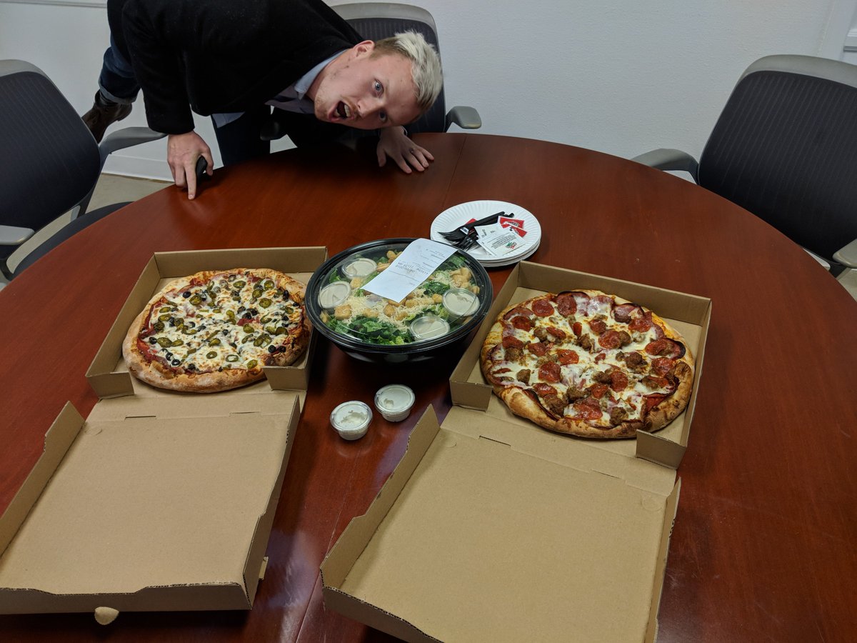 Starting off our week right with a little pizza party in the office!
