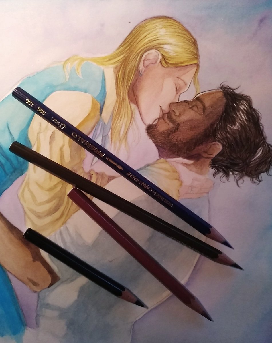 MartaMontell's tweet photo. Al final he tenido que repetirlo y aun usando otra marca me ha dado problemas D: peeeero, está quedando bien 👌!!! LOOK AT MY BOYS 😎🌻!! #masbonicosynonacen #otp #loveislove #fitzandfool #beloved #traspieybufón #acuarelas #robinhoob #watercolor https://t.co/cYeXgNvUo6
