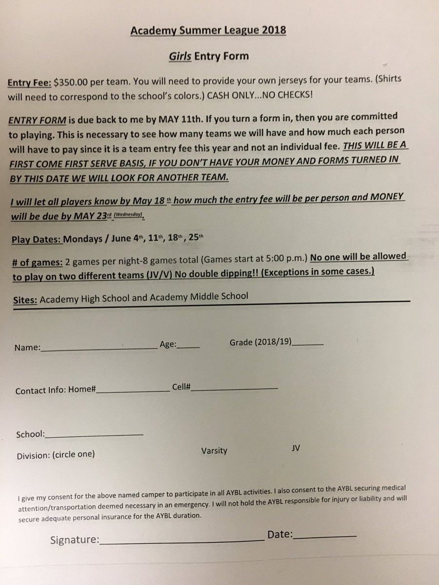 trojanettebball's tweet photo. Here is the form for the Academy summer basketball league. If you would like one let me know. https://t.co/lBN3XbACZ3