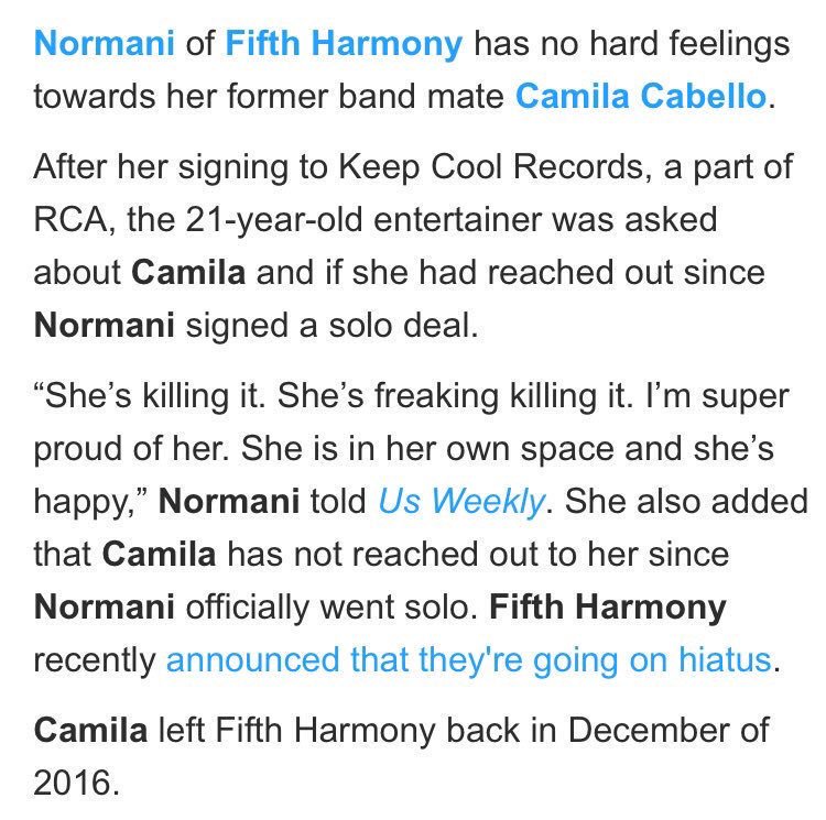 FifthHarmonyUPL's tweet photo. Normani wypowiedziała się o Camili w wywiadzie https://t.co/drMLB2jWG8
