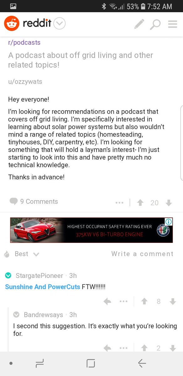 SunPowerPod's tweet photo. @StargatePioneer thank you so much, I really appreciate your recommendation of @SunPowerPod on #reddit as an #offgridpodcast ☀️🔋
https://t.co/LesNpoFvv1 https://t.co/bSvA8Ioa8H