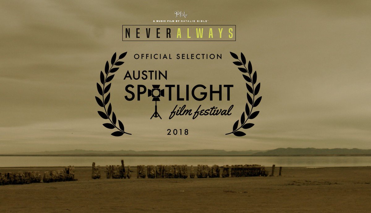 Steele_Brieanna's tweet photo. Excited to announce that our
#NeverAlwaysMusicMovie has been chosen as an #OfficialSelection of the #AustinSpotlightFilmFestival! 

S/O to our amazing team @PlikeProject @NatalieBible @AbsintheProd!! 🎞🎥🎶

#FemaleFilmmakers 

https://t.co/Gi7Rsc40aU https://t.co/qaSOVcaOtn