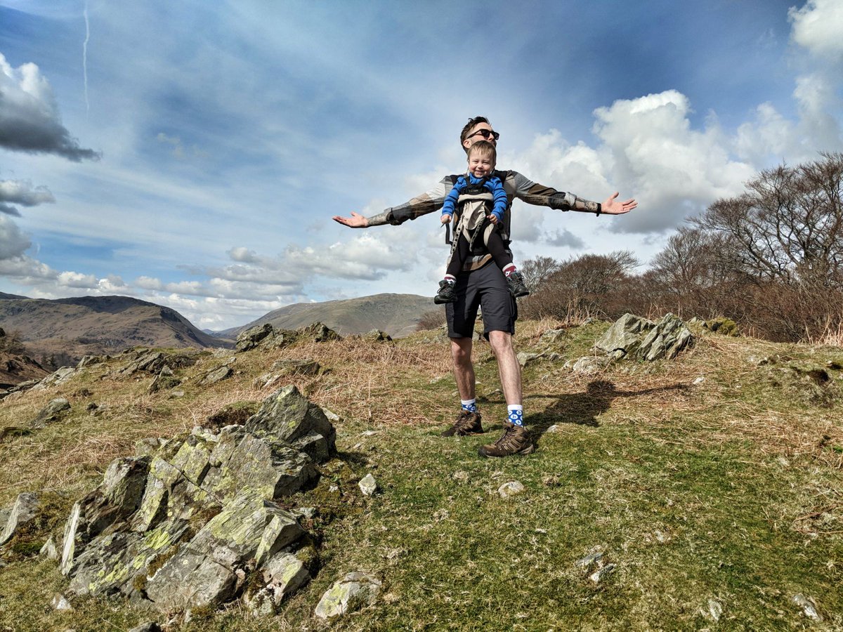 CrypToe_Man's tweet image. Couldn't climb to the moon but got me and my little fella to the top of a mountain, spreading the word that $xrp is going places #nicesocks