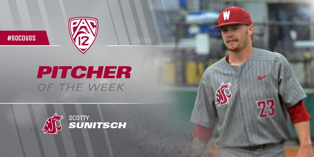 wsucougarbsb's tweet photo. Scotty Sunitsch earns @pac12 Pitcher of the Week after no-hitting Oregon!

Relese - https://t.co/aiedy1L7ha

#GoCougs https://t.co/Rs3lUp3ZUI