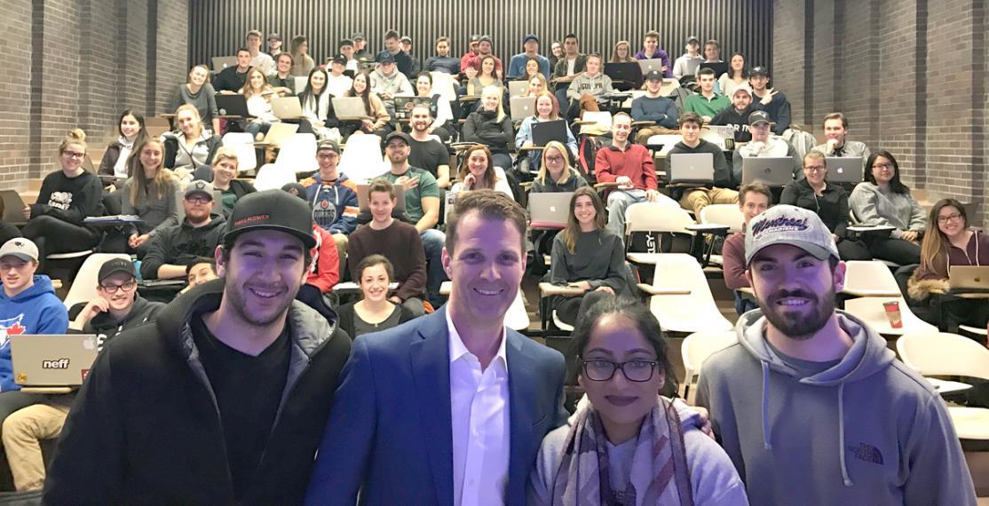 LangUofG's tweet photo. Many of us experience the excitement that comes from sports, but it's easy to overlook the intricate business behind it.

Going beyond the play-by-play, @uofg students have the opportunity to engage with industry leaders both in &amp; out of the classroom ↙️
https://t.co/4pEs3OWIrR https://t.co/2RYesOAjlO