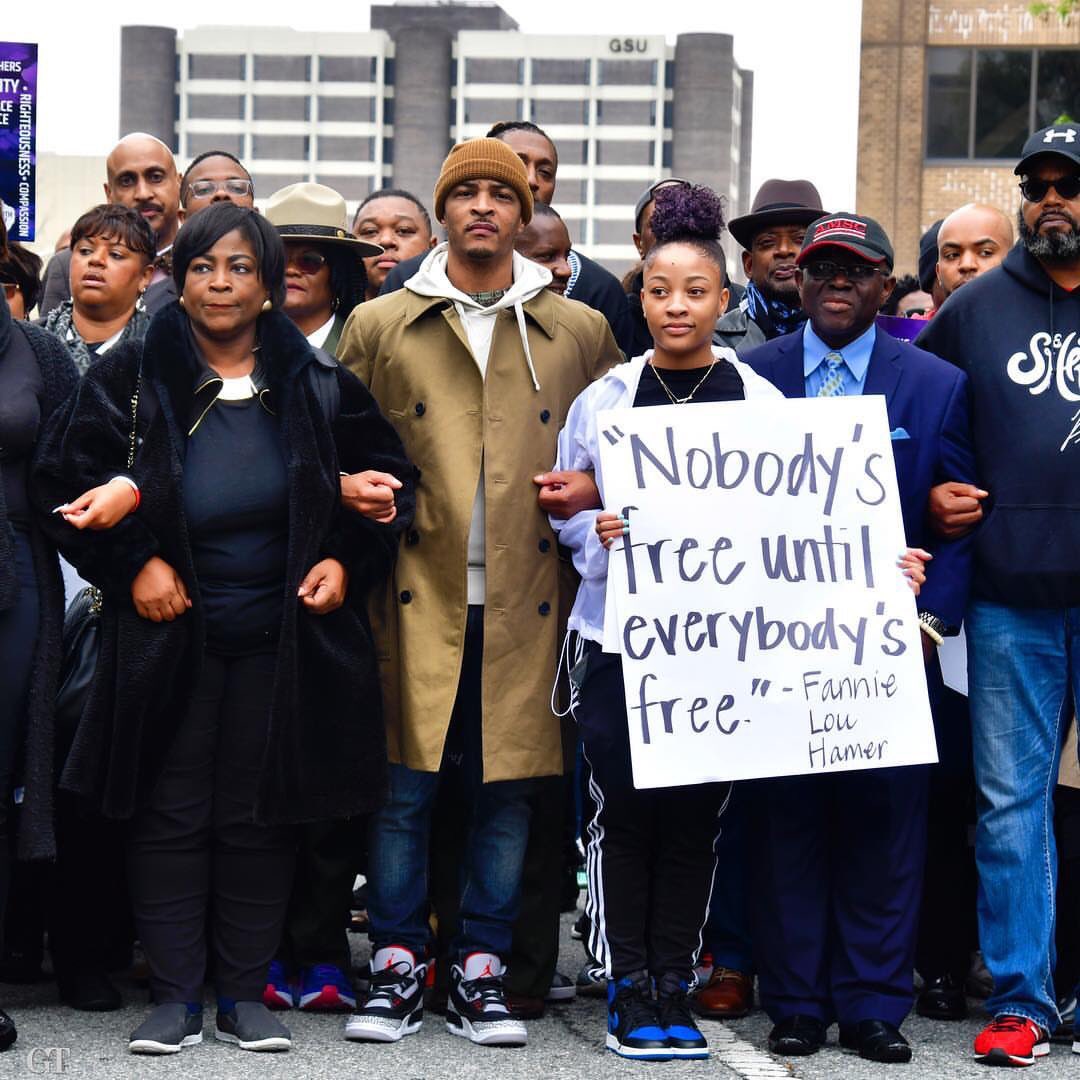 Tip's tweet photo. Now on to more important things.
When you get through cappin for da gram &amp; Buuuullshittin round’ we’ll be out here makin a difference!!!✊🏽
#USorELSE #MLK50th #MarchForHumanity https://t.co/BEMFQPWNKL