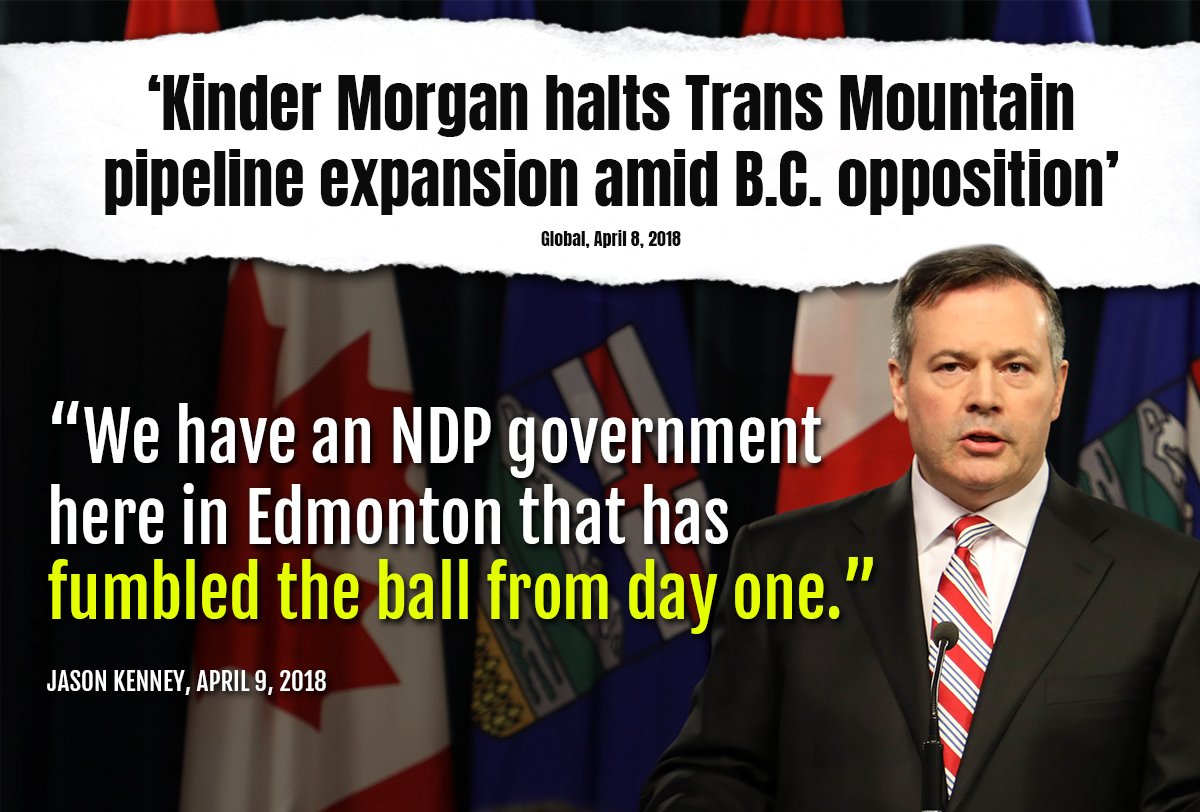 The NDP said that their carbon tax would buy so-called 'social license' for a pipeline through BC. Their strategy is in shambles, and Alberta's families suffer. #ableg #abpoli #UCP #cdnpoli #CPC