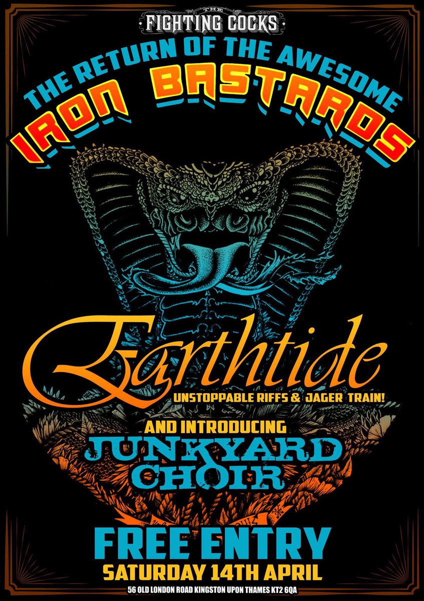 Double fri/sat shows this weekend. Both FREE ENTRY <a href="/FightingCocks66/">The Fighting Cocks</a> #Kingston #punkrock #punk #heavymetal #classicrock
#IronBastards <a href="/TheFoamers/">The Foamers</a>