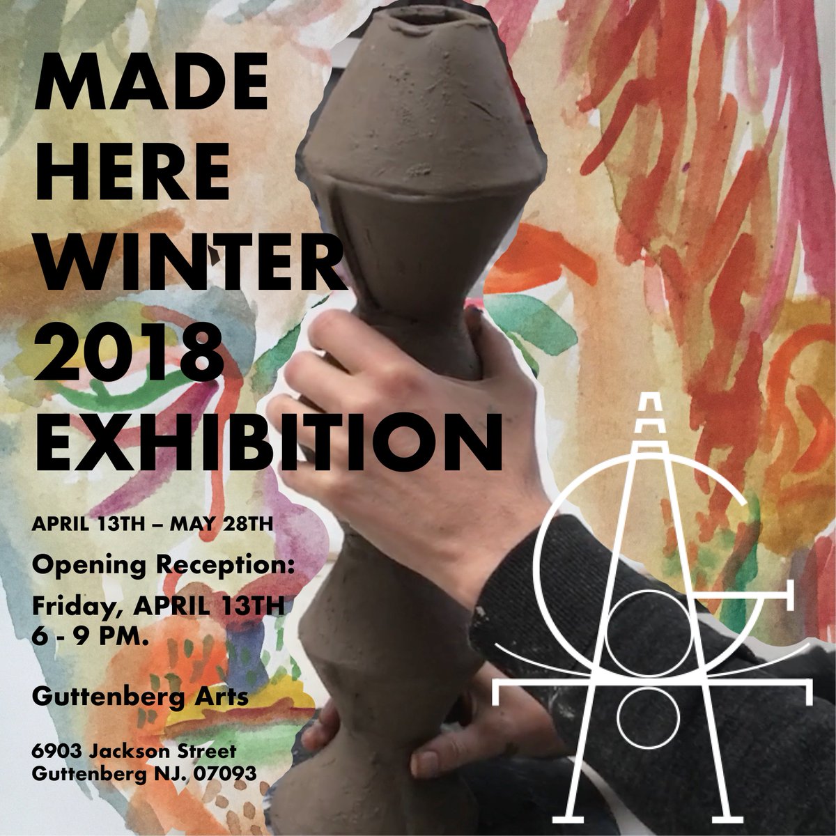 guttenbergarts's tweet photo. Please join us this Friday for our opening reception of #MADEHERE Winter 2018 Exhibition at the #GuttenbergArtsGallery 6pm-9pm #Fridaythe13th #SpaceandTimeArtistResidency #Slinko #MarcofBrooklyn #NJArts #SupporttheArts #artistresidency #printmaking #ceramics #hudsoncounty https://t.co/mF0iEnw6Ub