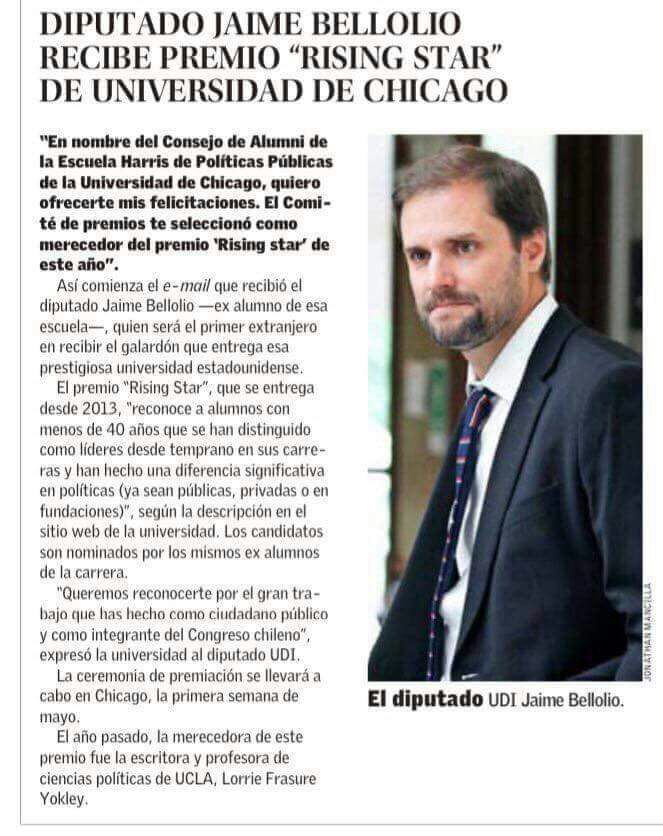 Judi_Quintero's tweet photo. Felicitaciones a nuestro diputado @jbellolio  por más que merecido reconocimiento 👏 https://t.co/Q6PHCJj6OA