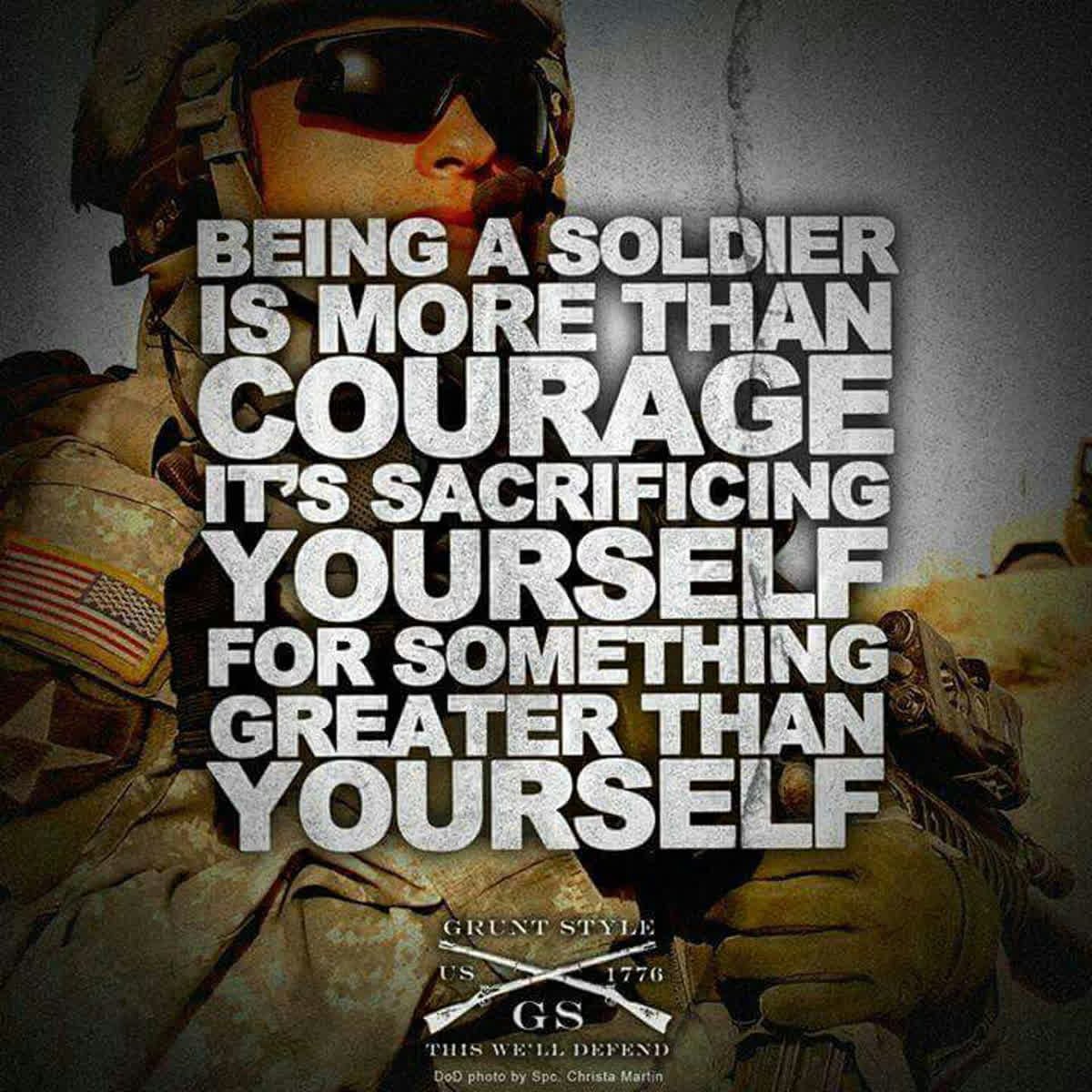 InsigniaDepot's tweet photo. "Being a soldier is more than courage it's sacrificing yourself for something greater than yourself." https://t.co/Z25Ybf08jV