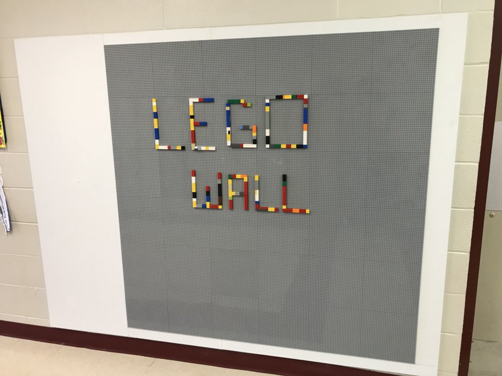 I don’t know who is more excited, me or the students? @MillerSchoolSK #legowall
