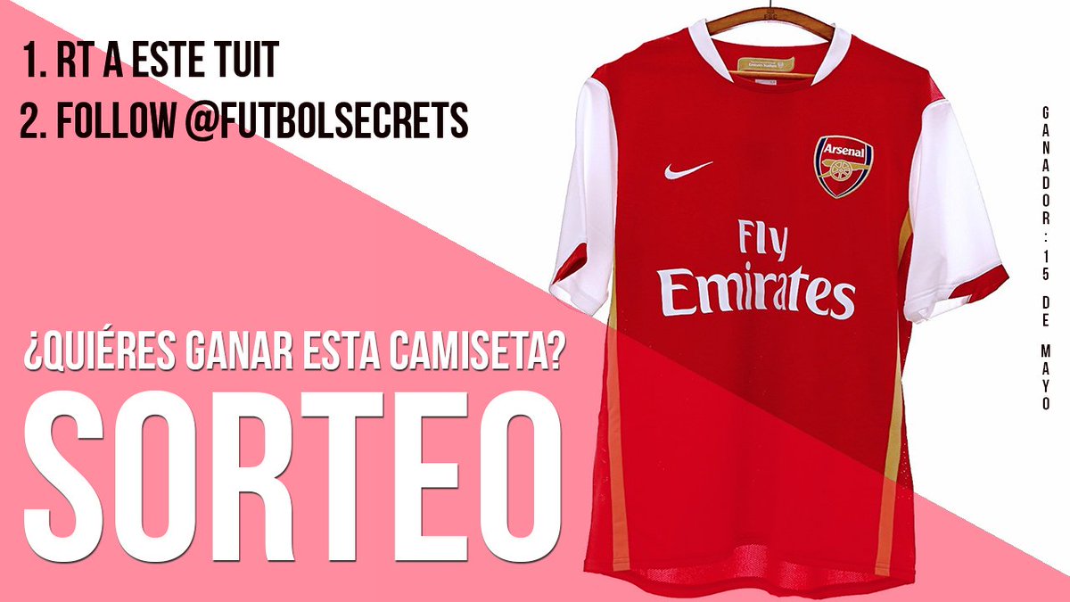 futbolsecrets's tweet photo. 🚨 ¡SORTEO! 🚨 

¡ Sorteamos una camiseta clásica del @Arsenal de la temporada 2006/07 ! 

👉RT 
👉Síguenos en Twitter
👉Nombra 2 amigos 

Anunciaremos el ganador el próximo día 16 de Mayo de 2018 con motivo de la UEFA Europa League Final. https://t.co/t0EcDk8rTh