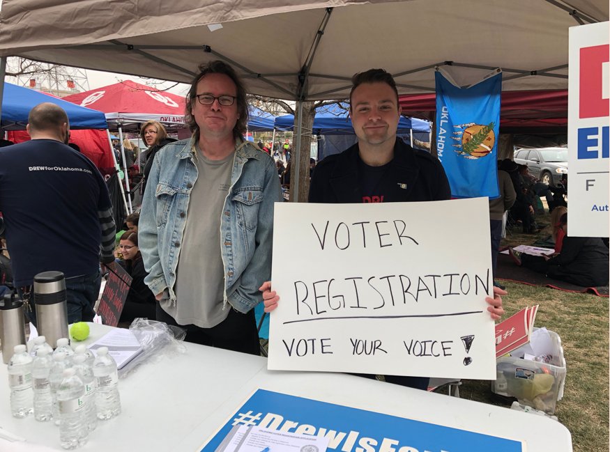 UnfilteredOU's tweet photo. "The teacher walkout has led Oklahoma students to register to vote this week... Oklahoma public school students have been upset at the low funding given to their schools... and some wanted to make an impact in upcoming elections." Full story on OU Covers: https://t.co/uNUV4auciu https://t.co/sxTbUGRQMl
