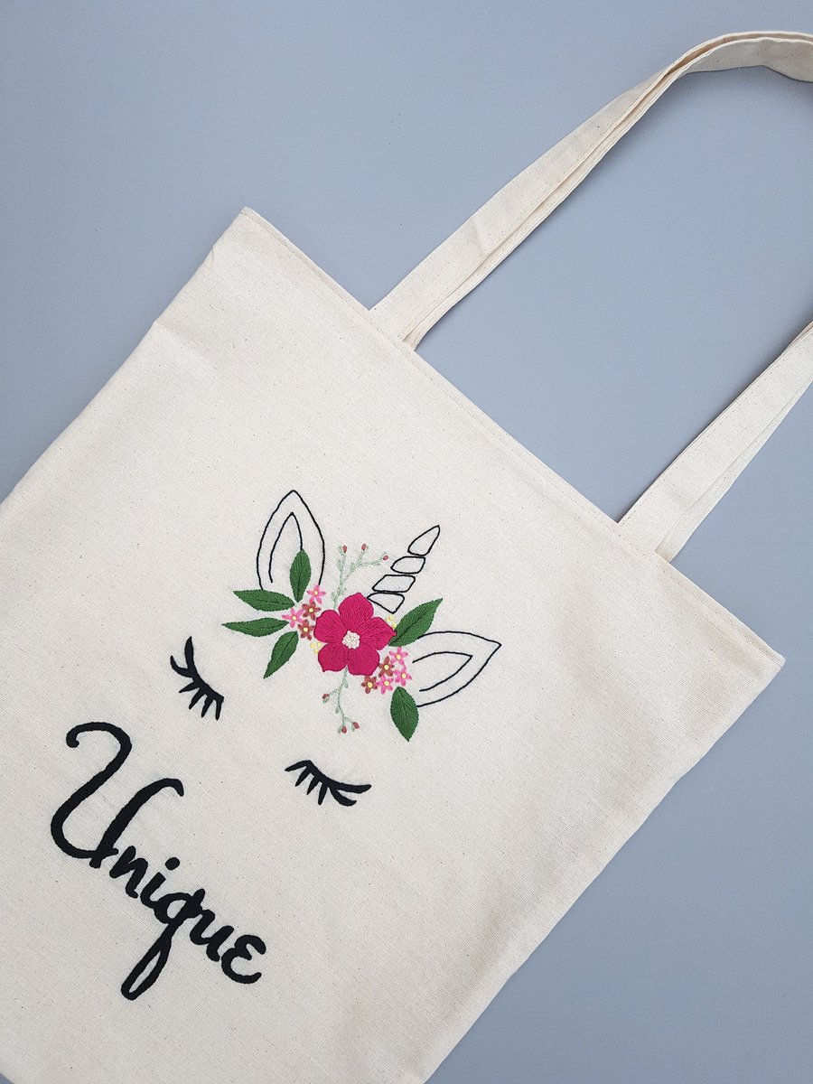 Excited to share the latest addition to my #etsy shop: Unicorn Canvas Bag, Personalized Beach Bag, Flower Embroidery Tote Bag, Unique Gift for Her #birthday #mothersday #unicorncanvasbag #flowerembroidery #personalizedbag #unicornlover etsy.me/2IIcQOm