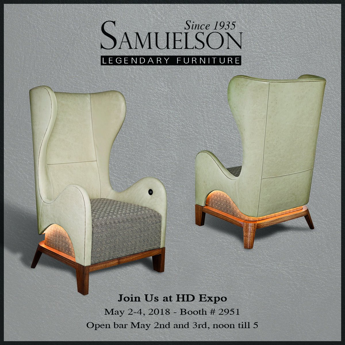 SamuelsonFurn's tweet photo. Register for @hdexposhow FOR FREE!!!!
CLICK HERE NOW!!
https://t.co/jfX7gomgXJ
#HDExpo2018 #HDExpo #HospitalityDesign #LasVegas #MandalayBay #Tradeshow #Free #SmartChair #CrazySocks #NOASSHOLES #CustomFurniture #HotelDesign #CustomSeating #CustomCasegoods #LEDTechnology https://t.co/qgW71b0FxF