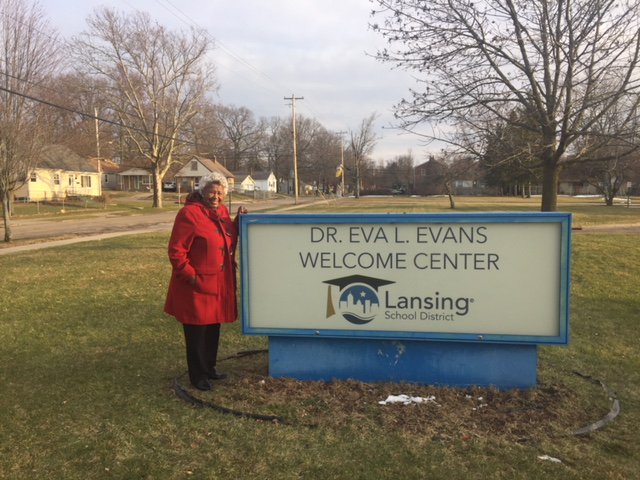 akasorority1908's tweet photo. Congratulations to 24th International President, Dr. Eva L. Evans on being honored by the Lansing School District. The District's welcome center was named last week in her honor. Congrats! #AKA1908 https://t.co/jxa9Dt66EP
