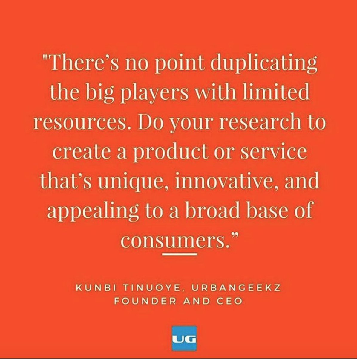 Kunbiti's tweet photo. There is no point duplicating the big players... #startups #statuplife #entrepreneur #techpreneur https://t.co/kUoYBJPM9J
