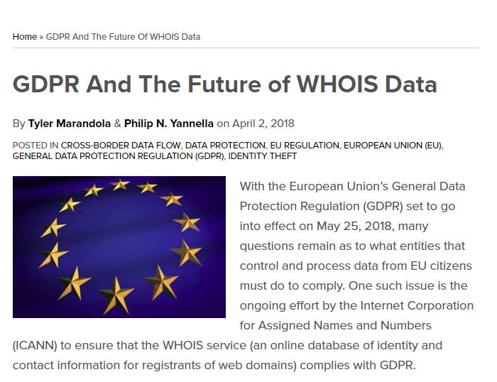InternetLawCent's tweet photo. The Cal Lawyers Ass'n IP Section's Technology Internet &amp; Privacy Interest Group's Monthly Call is Wed (April 11) at Noon PT.  Join us for a presentation on ICANN, WhoIs and GDPR.  #CLATipCall #CLASections #CAIPSection #CLAIPSection #PrivacyandYu #icannwhois #TylerMarandola https://t.co/viOe2XDlSw