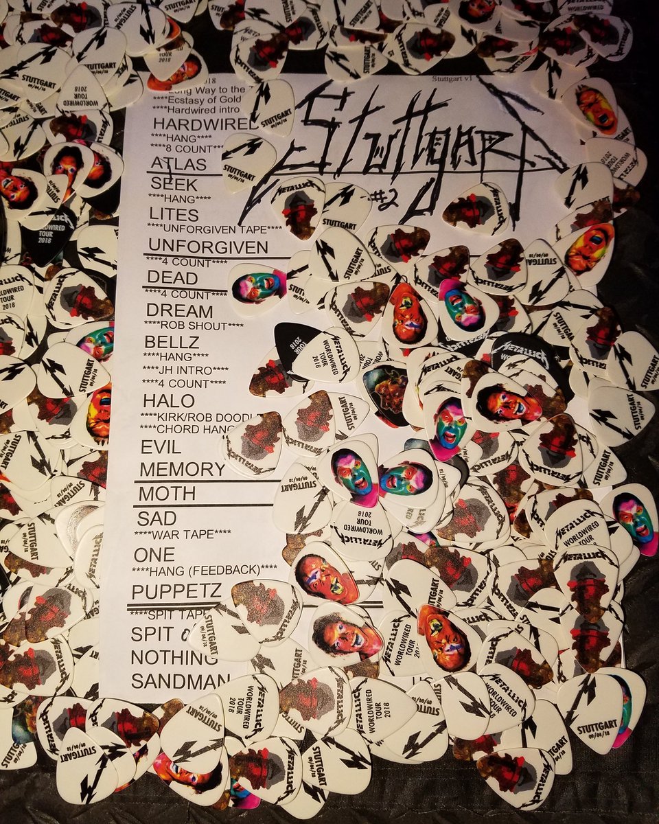 Metallica's tweet photo. Stuttgart night two setlist! #MetInStuttgart #Metallica #WorldWired 🇩🇪 https://t.co/2O8L0gHA6O