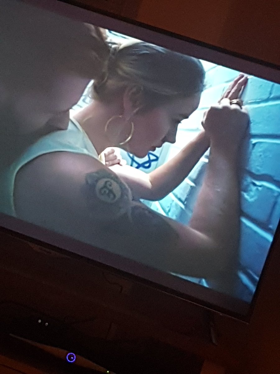 marcella_fan's tweet photo. Why did she have the symbol on her arm! She must have been involved! And the suspicious look she gave when #Marcella was at the charity. https://t.co/Z6jkfK1B7C