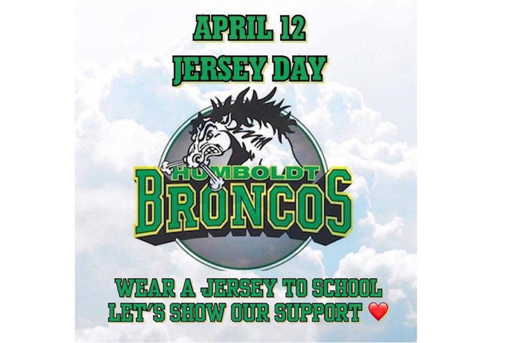 Staff and students in <a href="/Deltasd37/">DeltaSchoolDistrict</a> will be supporting Jersey Day on Thursday, April 12 - in support for the Humboldt Broncos #jerseysforhumboldt ow.ly/vCg730jp09L